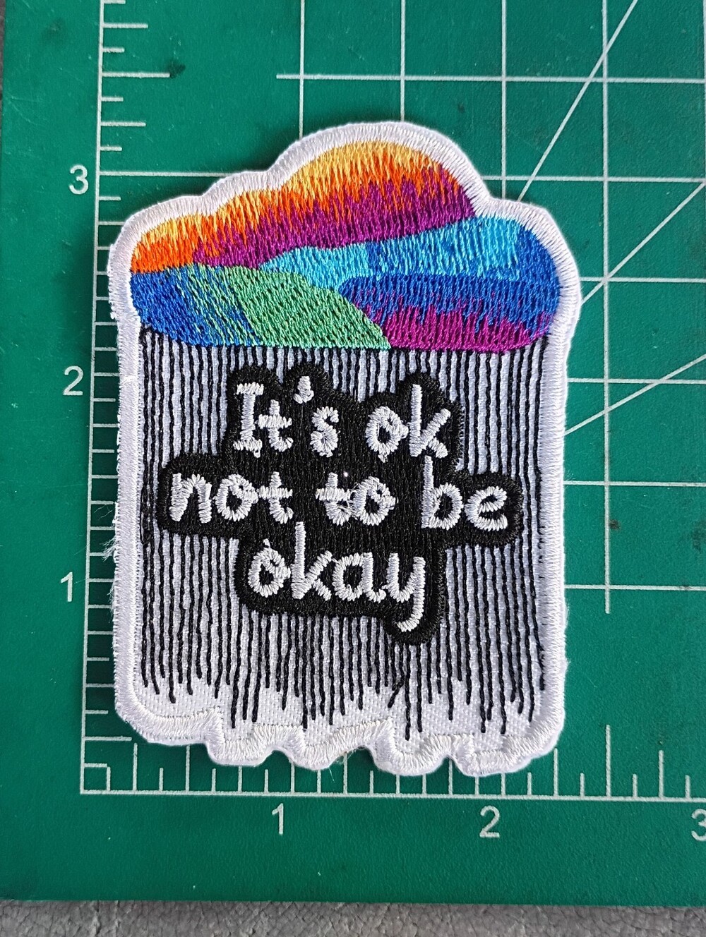 It's OK Not To Be Okay Multicolor Embroidered Iron On Patch